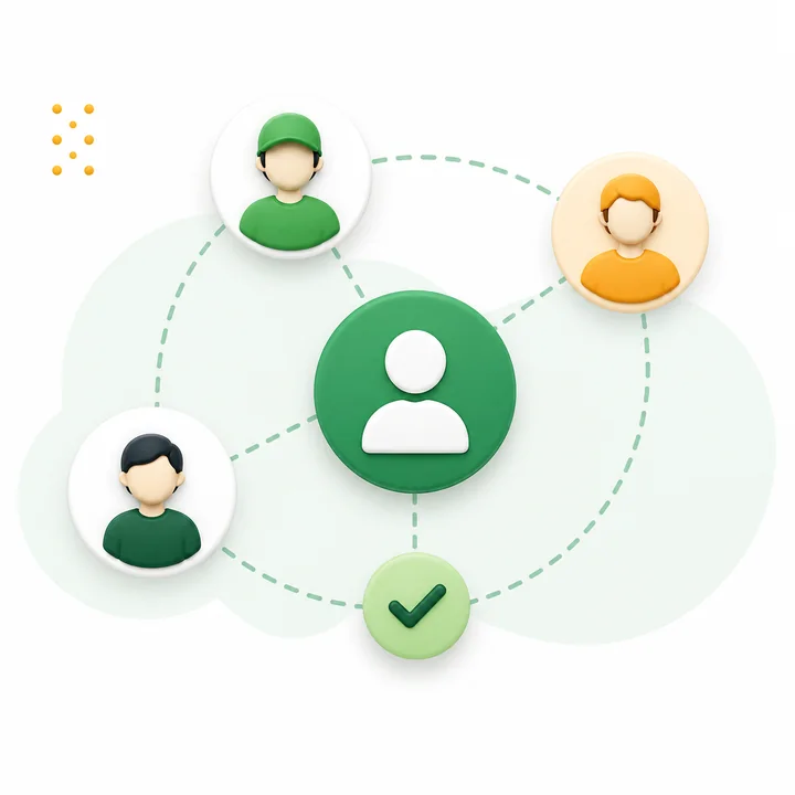 Team network illustration representing agencies using Invoize