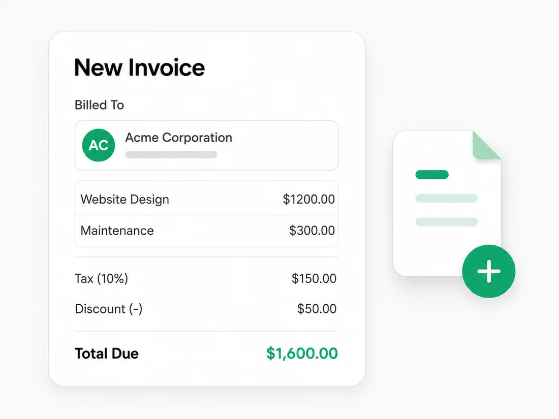 Invoice creation screen illustration