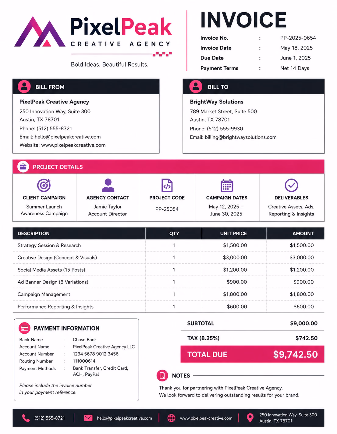Advertising Agency Invoice Template Advertising Agency Invoice Template