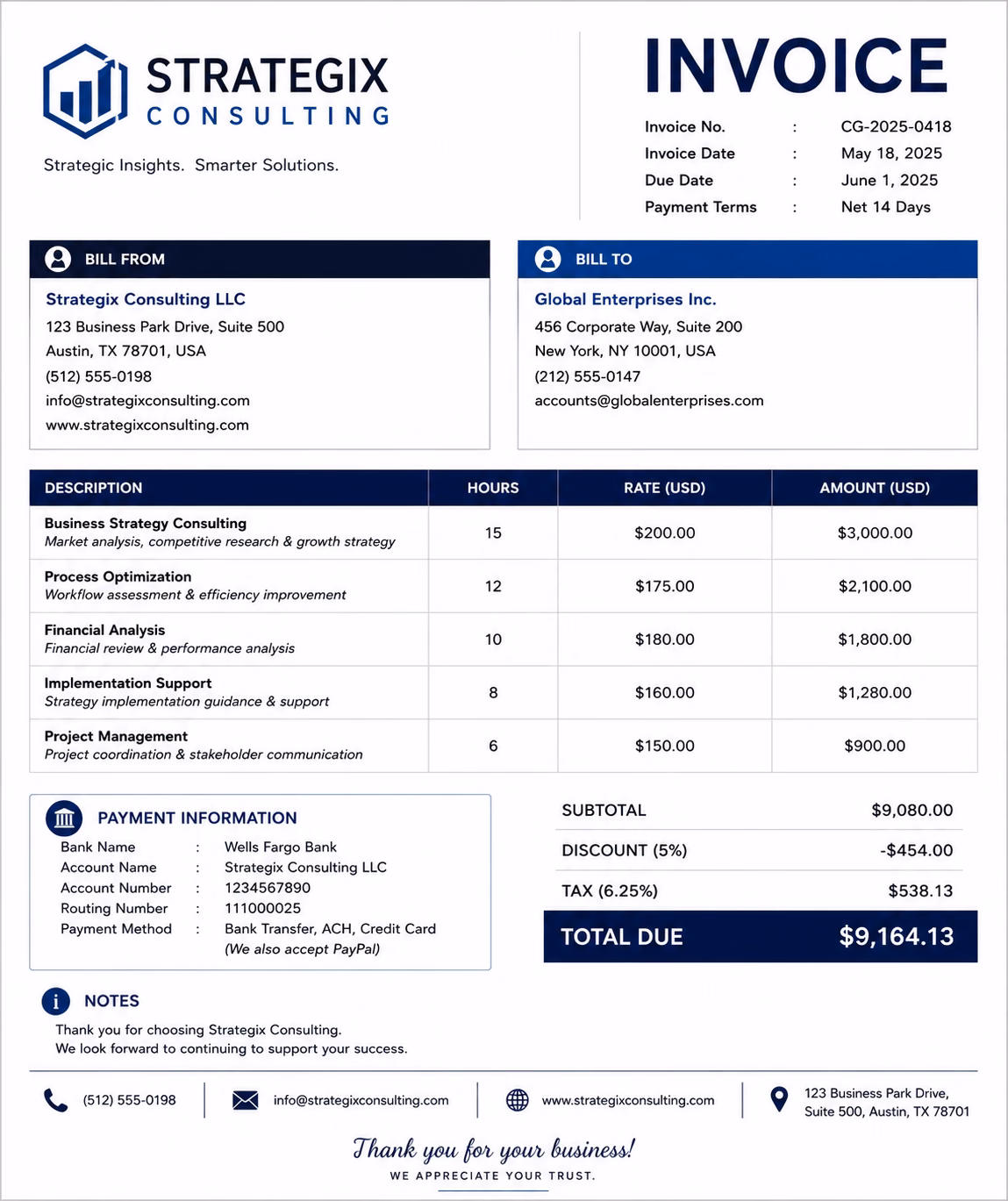Free Consulting Invoice Template Consulting Invoice Template