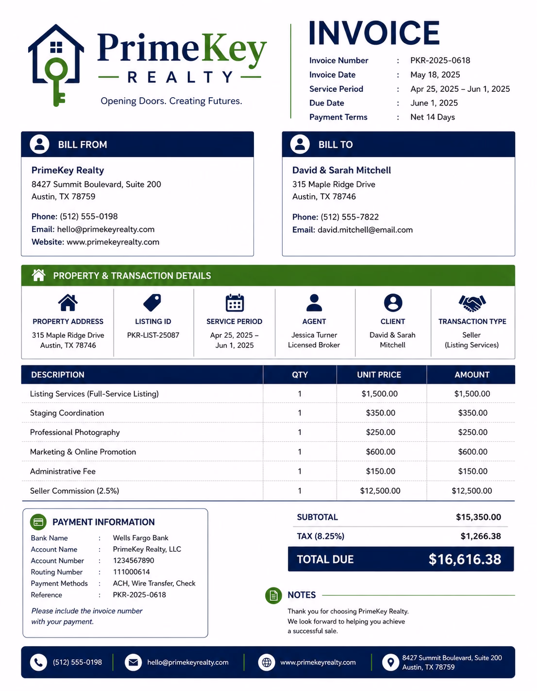 Real Estate Invoice Template Real Estate Invoice Template